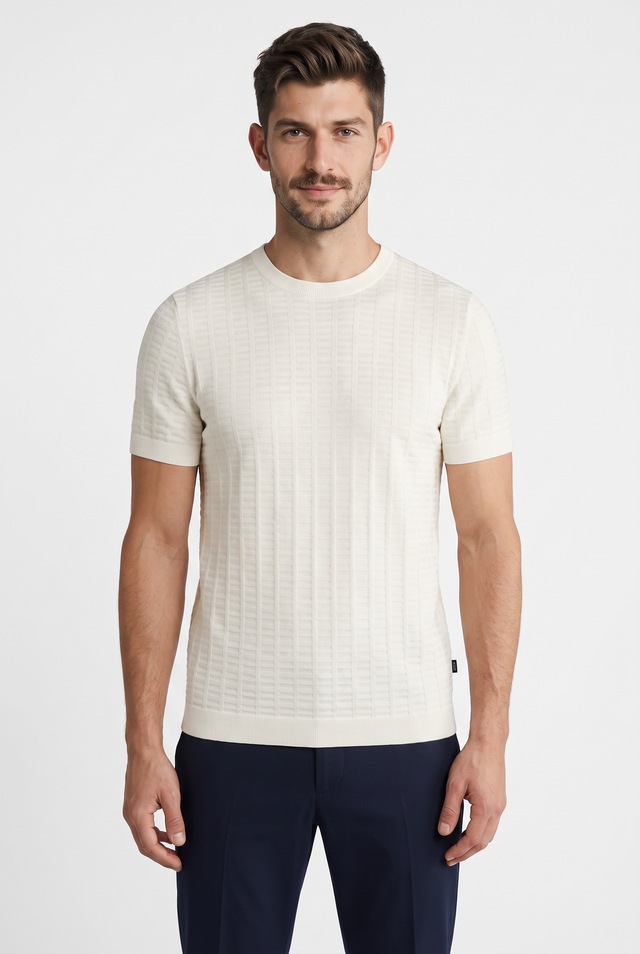 JOOP! Kurzarmpullover »Theor« mit Strukturmuster
