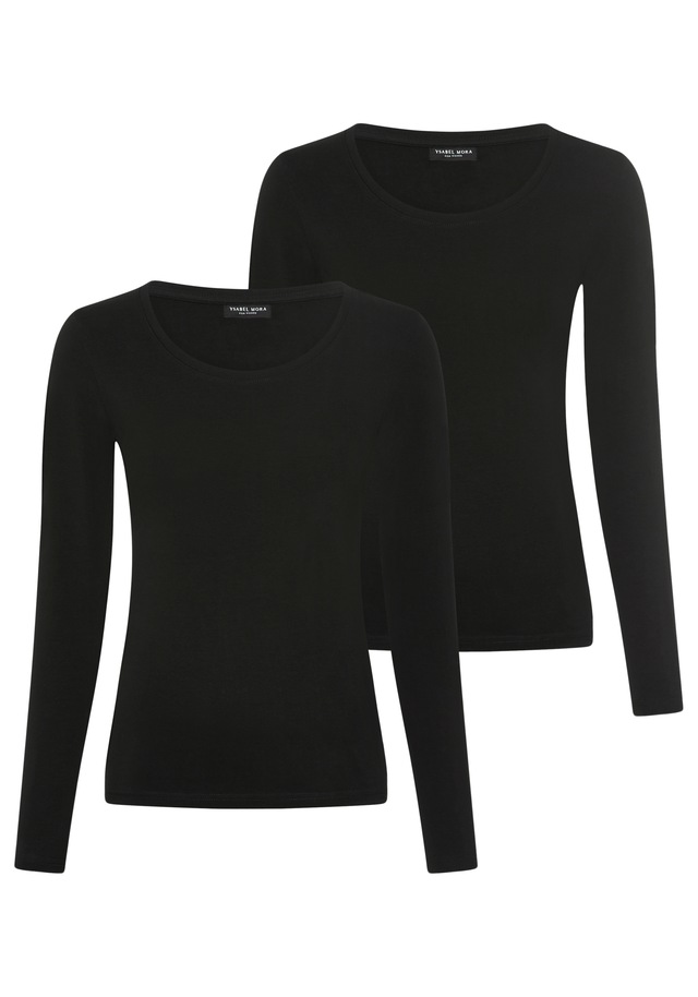 YSABEL MORA Langarmshirt Rundhals-Ausschnitt, weich, Baumwollmix, elastisch