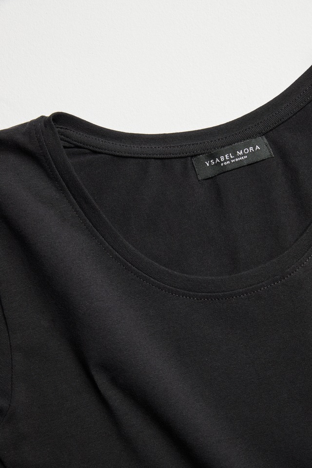 YSABEL MORA Langarmshirt Rundhals-Ausschnitt, weich, Baumwollmix, elastisch