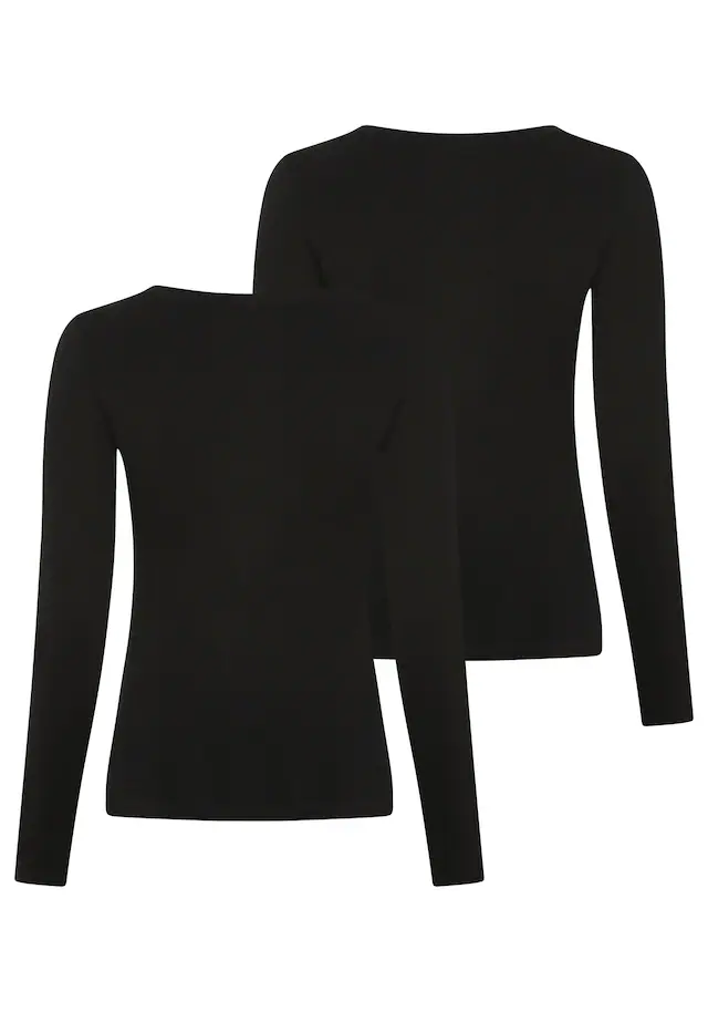 YSABEL MORA Langarmshirt Rundhals-Ausschnitt, weich, Baumwollmix, elastisch