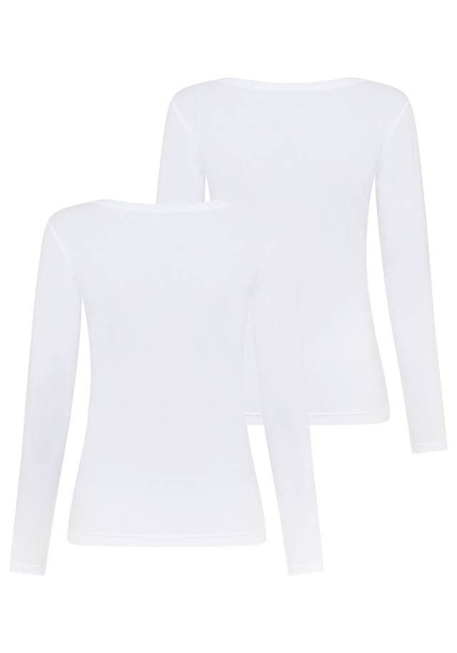 YSABEL MORA Langarmshirt Rundhals-Ausschnitt, weich, Baumwollmix, elastisch