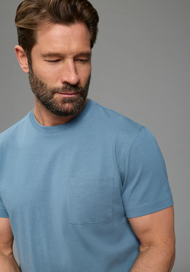Man's World Rundhalsshirt »Neue Kollektion!« Regular Fit, kurzarm, mit Brusttasche, unifarben