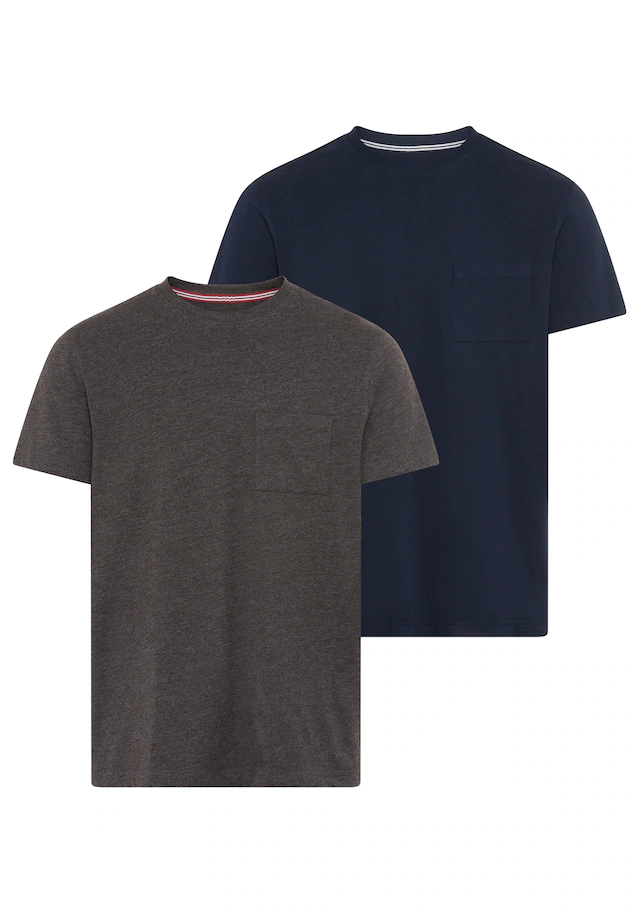Man's World Rundhalsshirt »Neue Kollektion!« Regular Fit, kurzarm, mit Brusttasche, unifarben