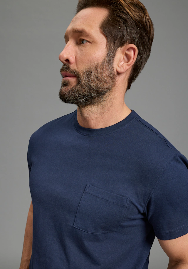 Man's World Rundhalsshirt »Neue Kollektion!« Regular Fit, kurzarm, mit Brusttasche, unifarben