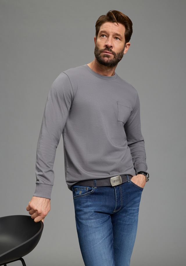 Man's World Langarmshirt »Neue Kollektion!« casual Stil, Langarmshirt, schmale Passform, unifarben