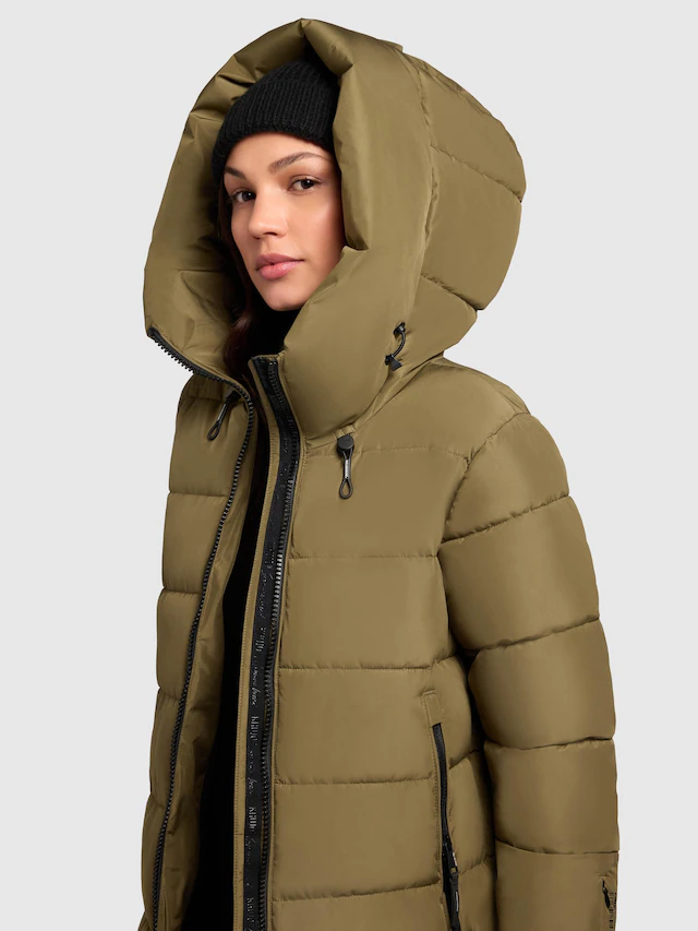 khujo Steppmantel »Jilias5-YM« warmer Damen Wintermantel mit Kapuze und großen Taschen