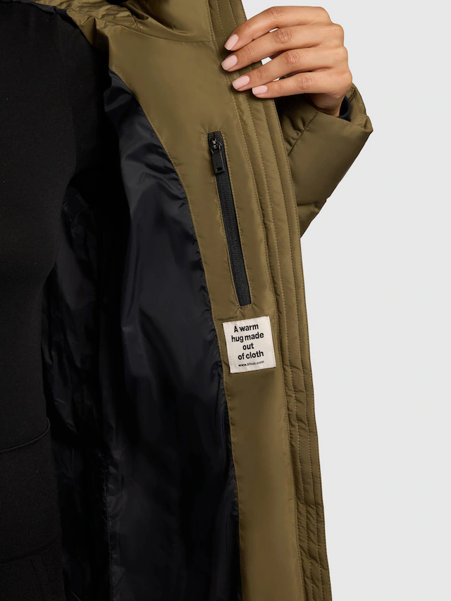 khujo Steppmantel »Jilias5-YM« warmer Damen Wintermantel mit Kapuze und großen Taschen