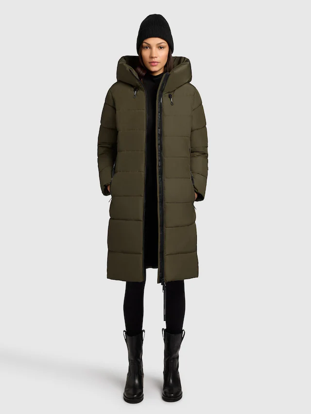 khujo Steppmantel »Jilias5-YM« warmer Damen Wintermantel mit Kapuze und großen Taschen