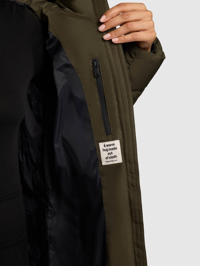 khujo Steppmantel »Jilias5-YM« warmer Damen Wintermantel mit Kapuze und großen Taschen