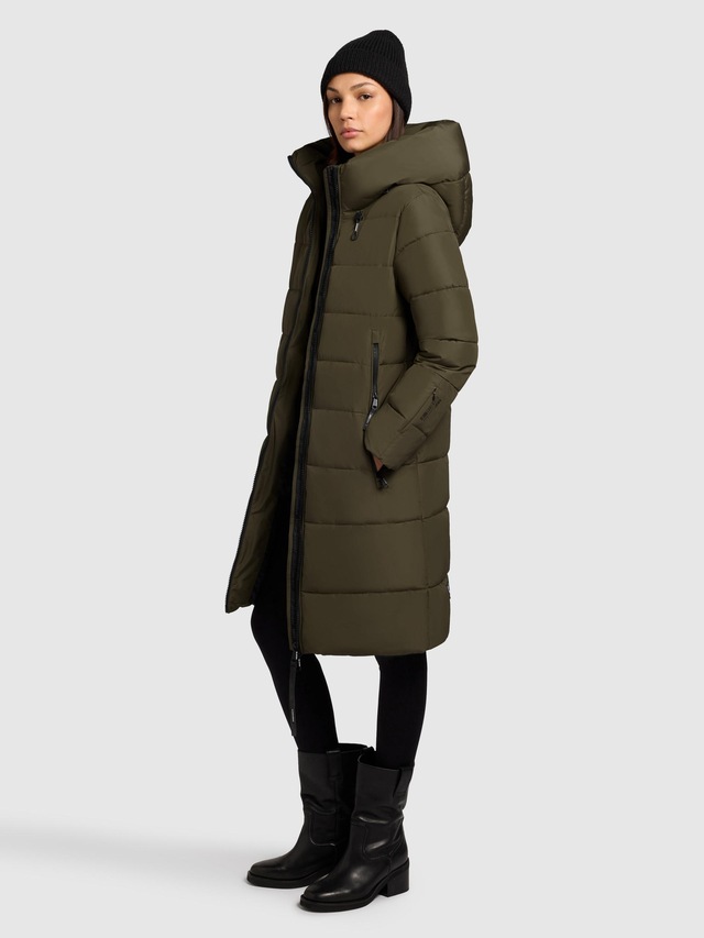 khujo Steppmantel »Jilias5-YM« warmer Damen Wintermantel mit Kapuze und großen Taschen