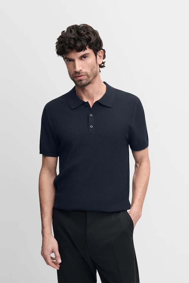 Cinque Kurzarmpullover »CIFLAV« mit Polokragen und Knopfleiste, Regular Fit