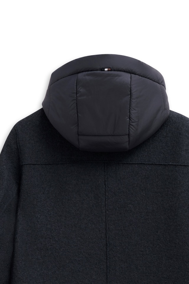 bugatti Wollmantel »Modern Fit« mit Kapuze & herausnehmbarer Weste