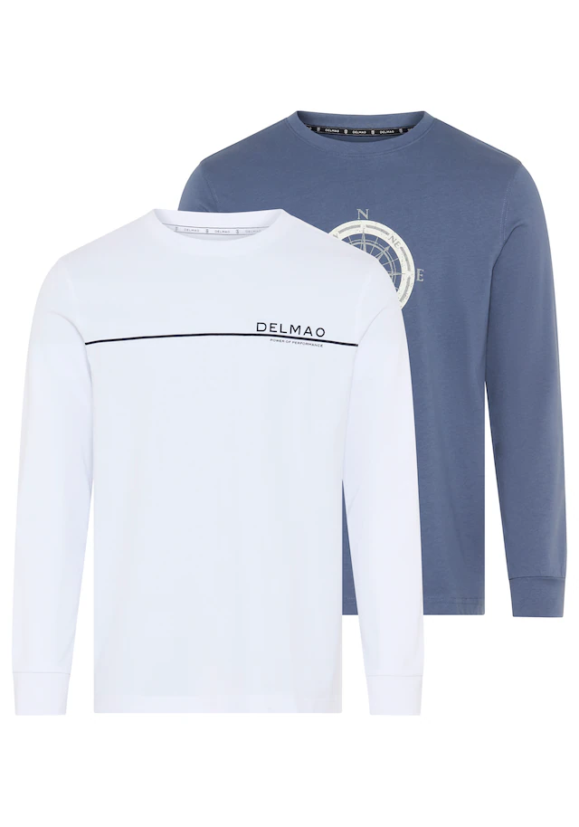 DELMAO Rundhalsshirt »Neue Kollektion« casual Stil, langarm, schmale Passform, mit Print DELMAO Rundhalsshirt »Neue Kollektion« casual Stil, langarm, schmale Passform, mit Print