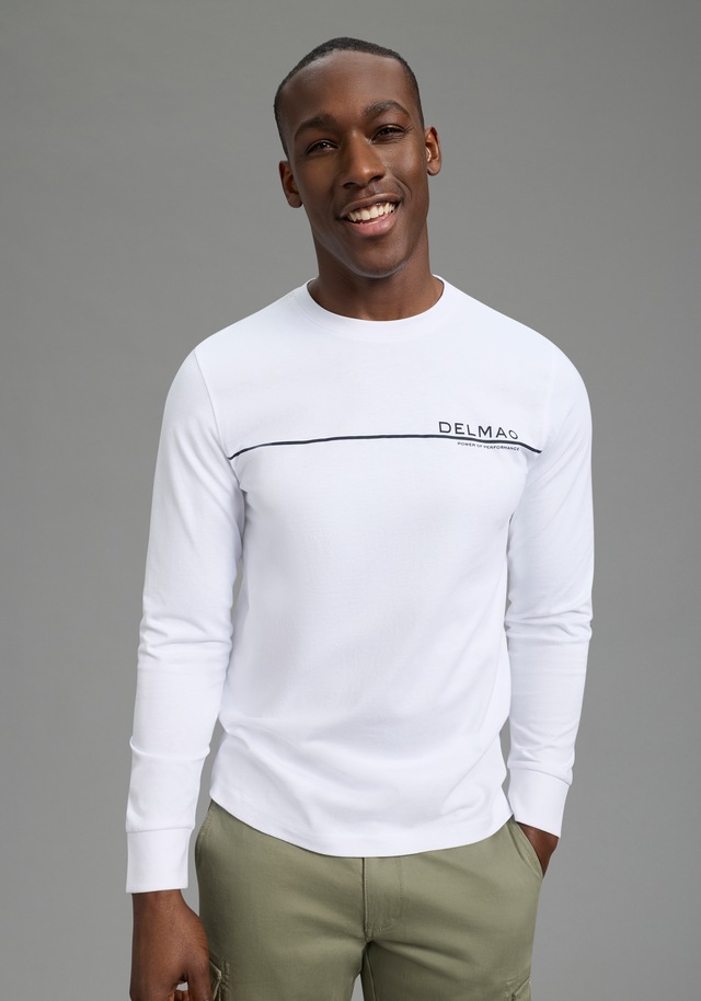 DELMAO Rundhalsshirt »Neue Kollektion« casual Stil, langarm, schmale Passform, mit Print