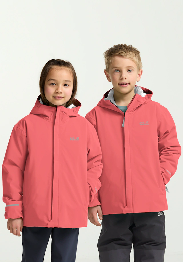 Jack Wolfskin Skijacke »FLOWLINE JKT KIDS« mit Kapuze mit TEXAPORE 2L, wasserdicht, winddicht, atmungsaktiv, für Kinder