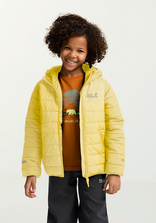 Jack Wolfskin Outdoorjacke »ZENON JKT KIDS« mit Kapuze für Kinder, im Puffer-Design, wasserabweisend, winddicht, mit Kapuze