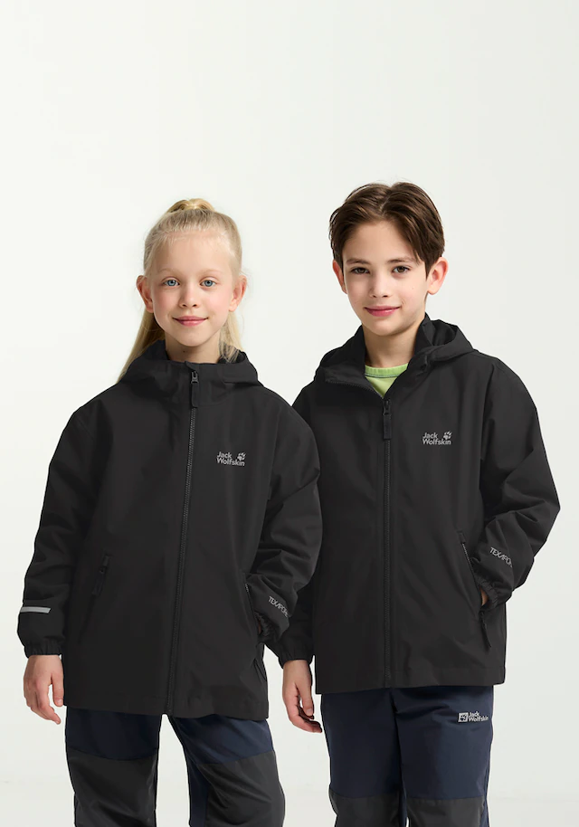Jack Wolfskin 3-in-1-Funktionsjacke »HYBRID 3IN1 JACKET K« mit Kapuze für Kinder, atmungsaktive Fleece-Innenjacke, wasserdichte Außenjacke