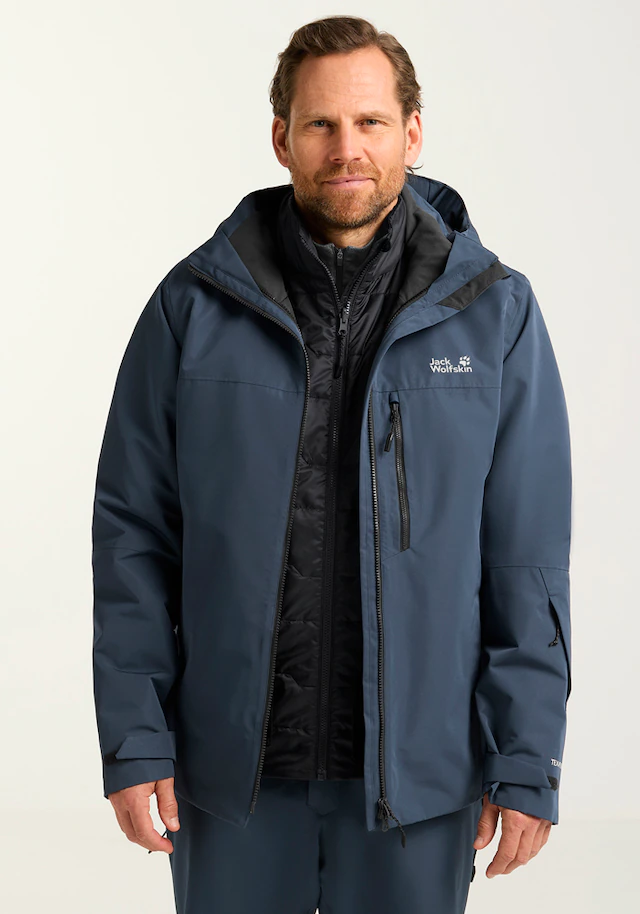 Jack Wolfskin Skijacke »FLOWLINE 3IN1 JKT M« mit Kapuze mit 3-in-1-Funktion, wasserdicht, winddicht, atmungsaktiv