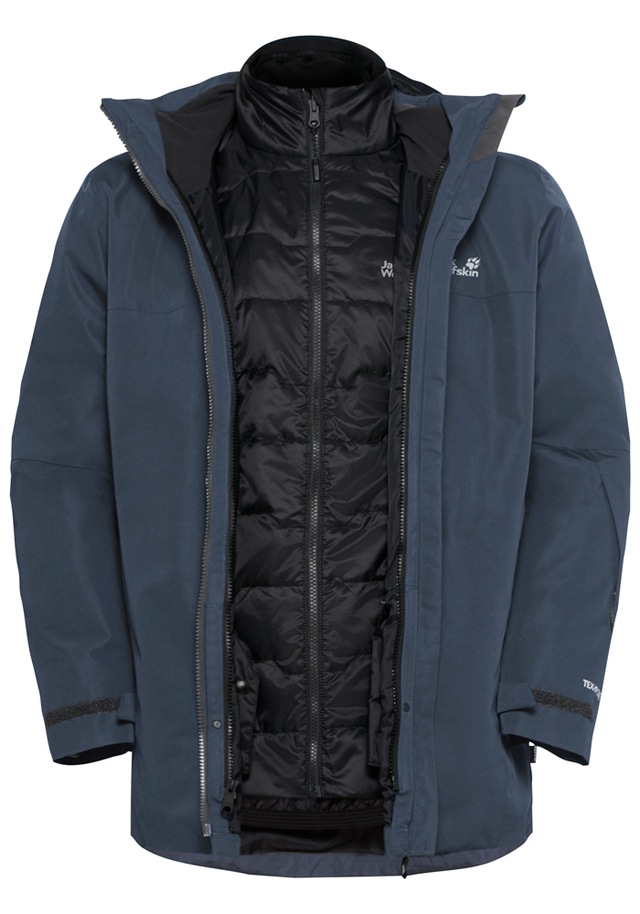 Jack Wolfskin Skijacke »FLOWLINE 3IN1 JKT M« mit Kapuze mit 3-in-1-Funktion, wasserdicht, winddicht, atmungsaktiv