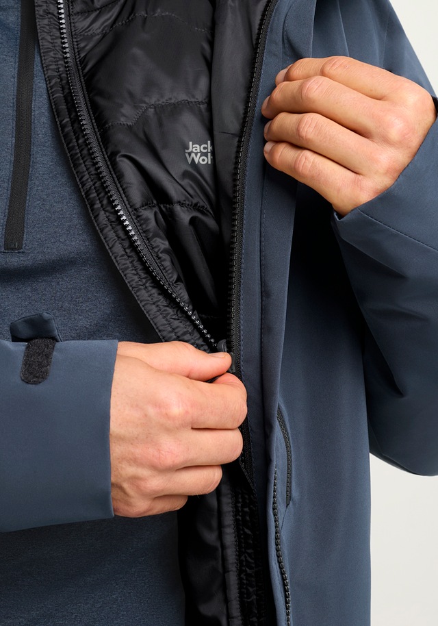 Jack Wolfskin Skijacke »FLOWLINE 3IN1 JKT M« mit Kapuze mit 3-in-1-Funktion, wasserdicht, winddicht, atmungsaktiv