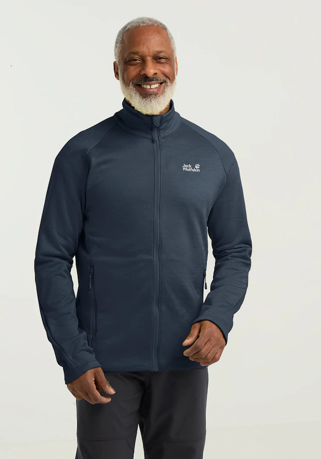 Jack Wolfskin Fleecejacke »PEAK DISTRICT FZ M« mit Full-Zip, meliert, weich, kuschelig, luftig-weich