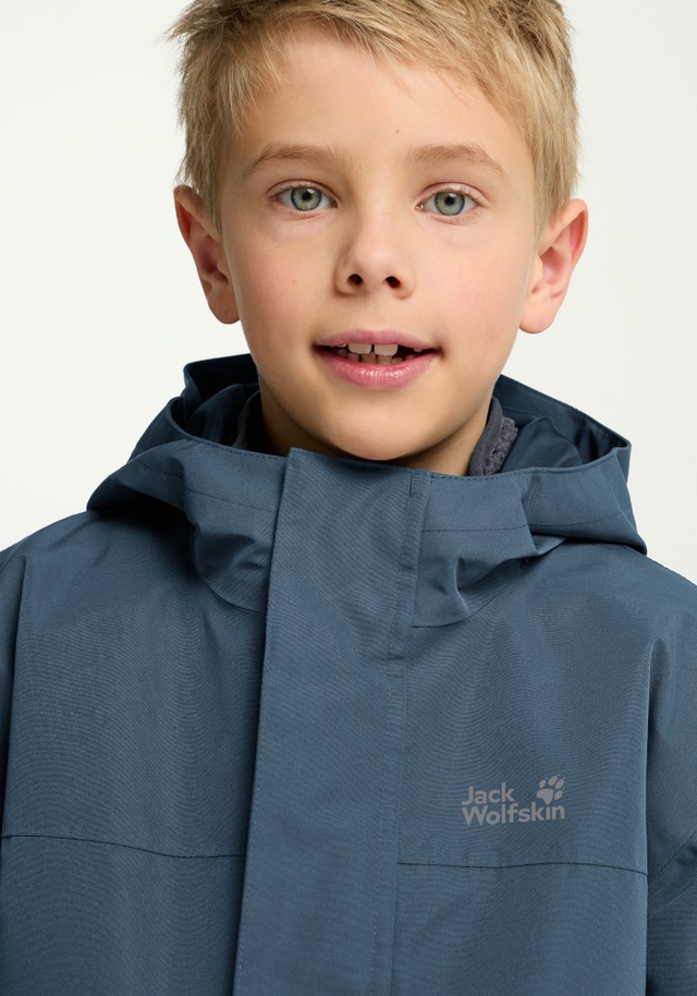 Jack Wolfskin 3-in-1-Funktionsjacke »3IN1 CANVEY KIDS« mit Kapuze für Kinder, mit Kapuze, wasserdicht, winddicht, wärmend, atmungsaktiv