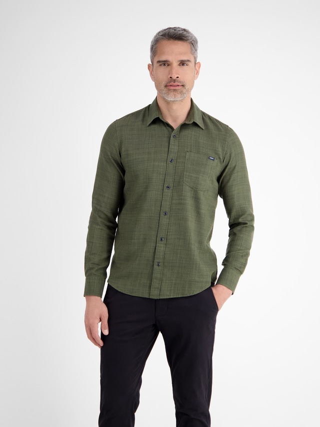 LERROS Langarmhemd »Herrenhemd, Fancy-Twill«