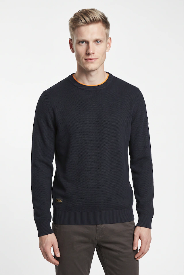 camel active Strickpullover unifarben und aus reiner Baumwolle