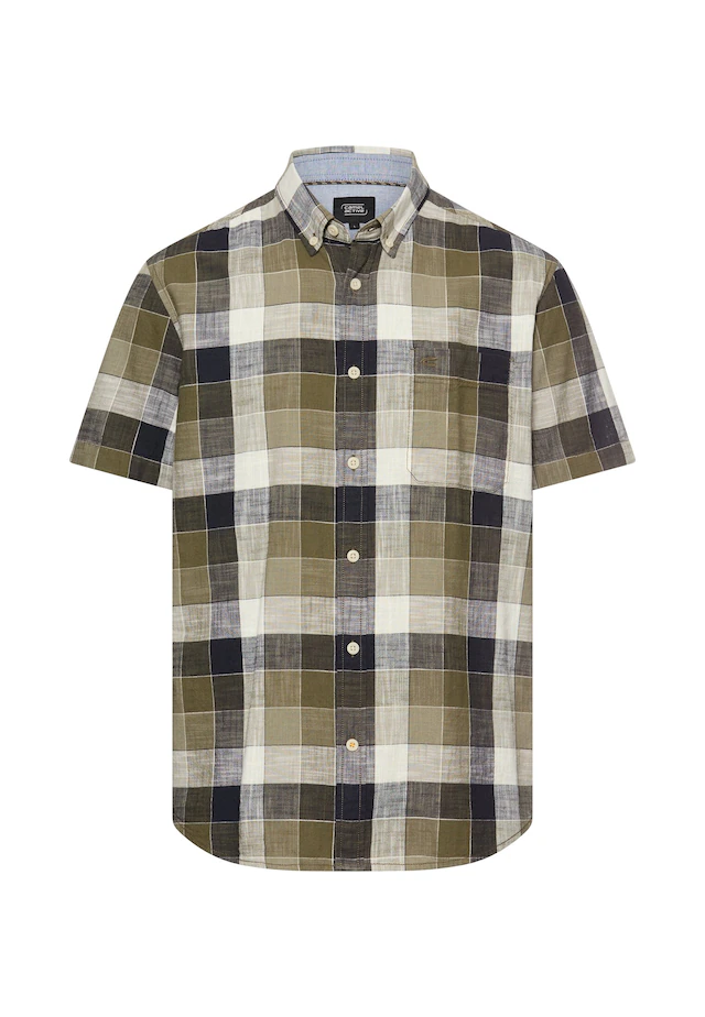 camel active Karohemd Kurzarm, mit Button-Down-Kragen