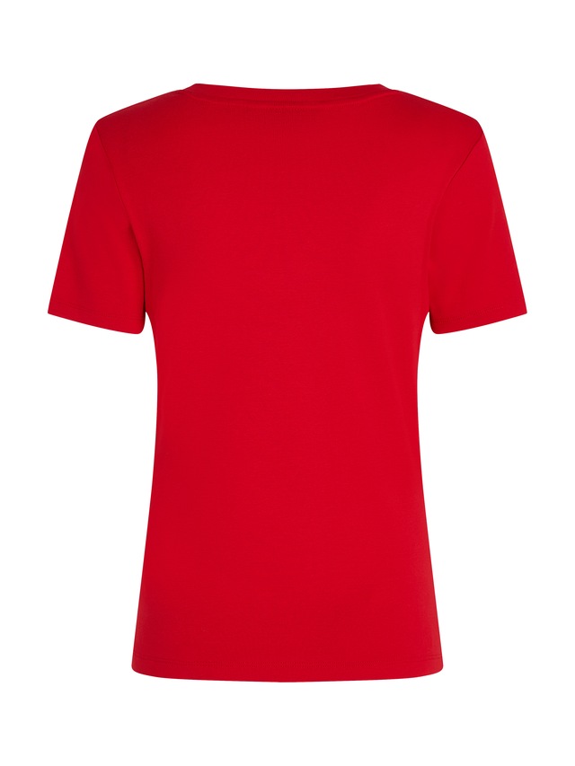 Tommy Hilfiger T-Shirt »SLIM CODY V-NECK SHORT SLEEVE« aus Baumwolle, Logostickerei, gestreift