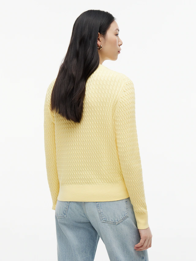 Tommy Hilfiger Rundhalspullover »CO CABLE C-NK LS SWEATER« Baumwolle, mit Zopfmuster, Regular Fit