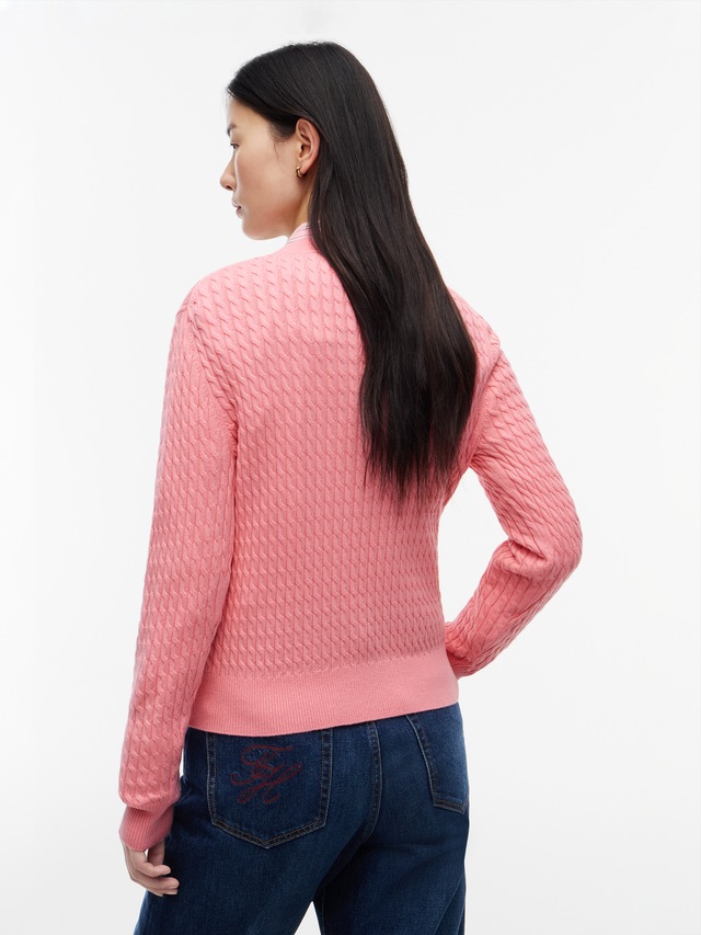 Tommy Hilfiger Rundhalspullover »CO CABLE C-NK LS SWEATER« Baumwolle, mit Zopfmuster, Regular Fit