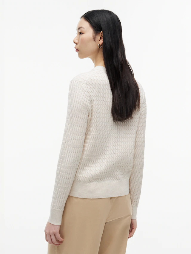 Tommy Hilfiger Rundhalspullover »CO CABLE C-NK LS SWEATER« Baumwolle, mit Zopfmuster, Regular Fit
