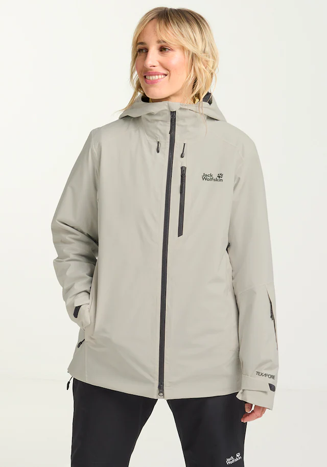Jack Wolfskin Skijacke »FLOWLINE 3IN1 JKT W« mit Kapuze mit abnehmbarer Innenjacke, atmungsaktiv, wasserdicht, winddicht