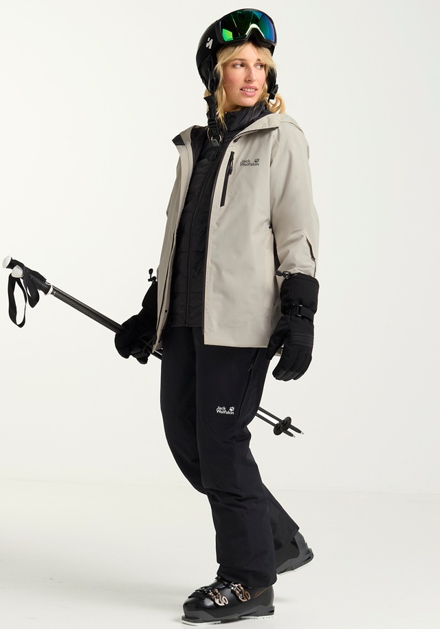 Jack Wolfskin Skijacke »FLOWLINE 3IN1 JKT W« mit Kapuze mit abnehmbarer Innenjacke, atmungsaktiv, wasserdicht, winddicht
