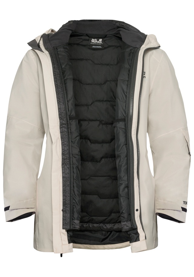Jack Wolfskin Skijacke »FLOWLINE 3IN1 JKT W« mit Kapuze mit abnehmbarer Innenjacke, atmungsaktiv, wasserdicht, winddicht