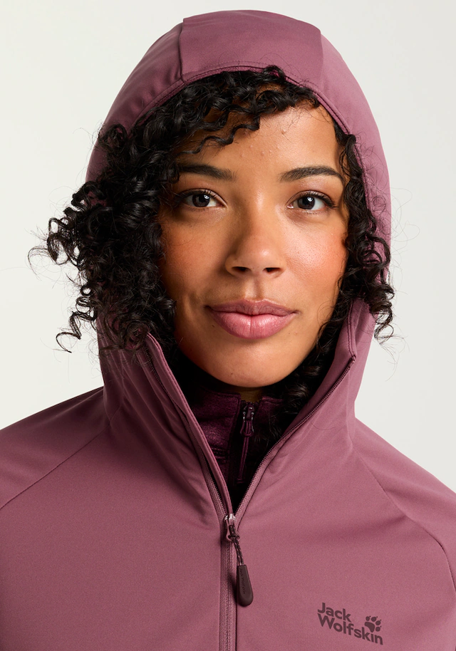 Jack Wolfskin Funktionsjacke »HIKE WITH ME HOODY W« mit Kapuze mit Kapuze, atmungsaktiv, wasserabweisend, winddicht