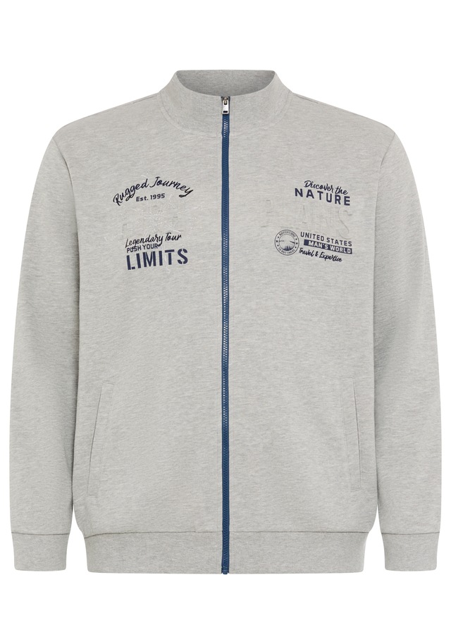 Man's World Plus Sweatjacke aus angerauter Sweatware, Regular Fit, Langarm-Design