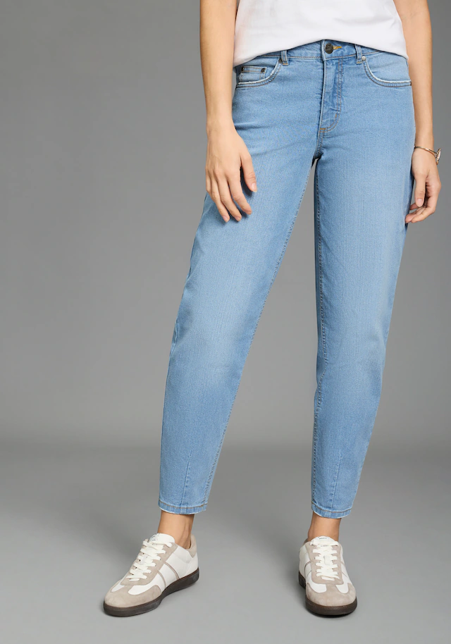 Arizona Comfort-fit-Jeans weite Beinform mit schmalem Abschluss, knöchellanger Schnitt