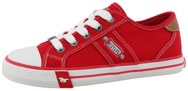 Mustang Shoes Sneaker »Gaspare« Freizeitschuh, Halbschuh, Schnürschuh mit auffälliger Kontrastnaht