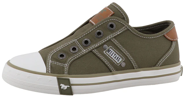 Mustang Shoes Slip-On Sneaker »Gaspare« Freizeitschuh, Slipper, Halbschuh mit Kontrastnähten