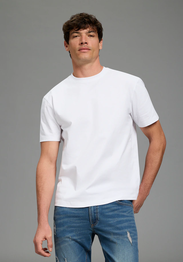 Bruno Banani T-Shirt »Oversize« Kurzarmshirt, lässige Passform, unifarben, aus Single Jersey