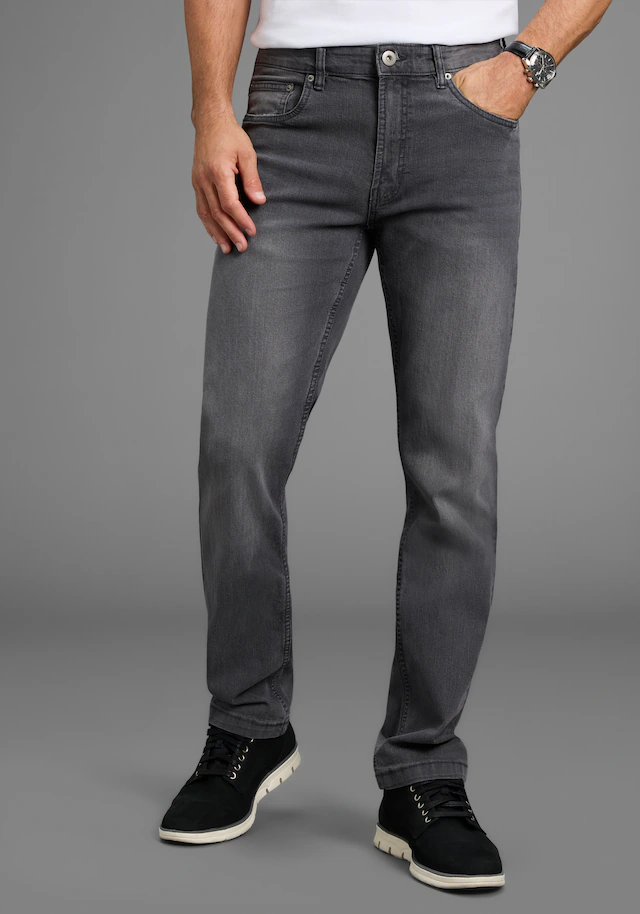 Arizona Straight-Jeans gerader Schnitt, normale Leibhöhe, mit Knopf- und Reißverschluss