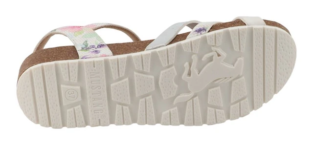 Mustang Shoes Sandalette »Magnolia« Riemchensandale, Sommerschuh mit modischem Druck