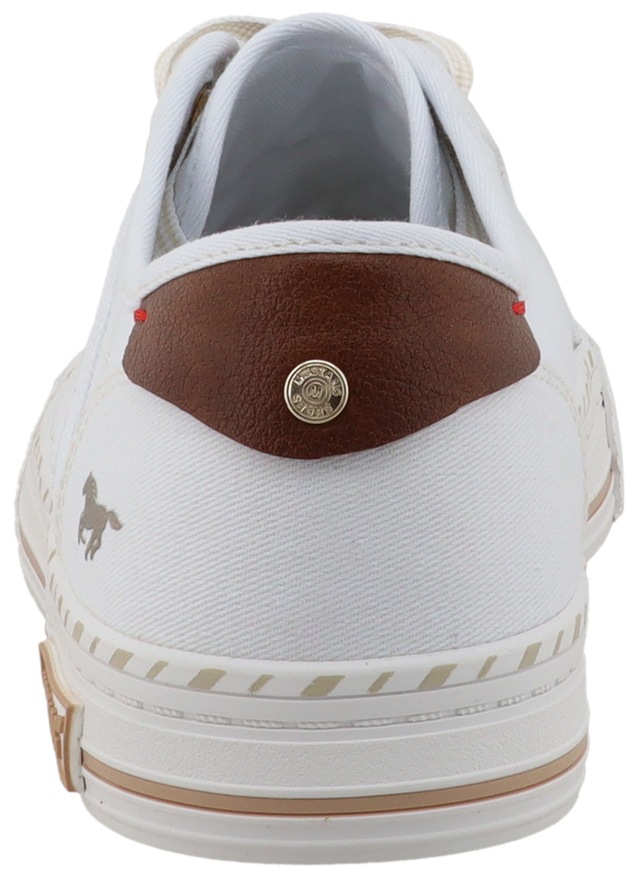 Mustang Shoes Slip-On Sneaker »Magdalena« Slipper, Halbschuh mit Kontrastbesatz und Logoschriftzügen
