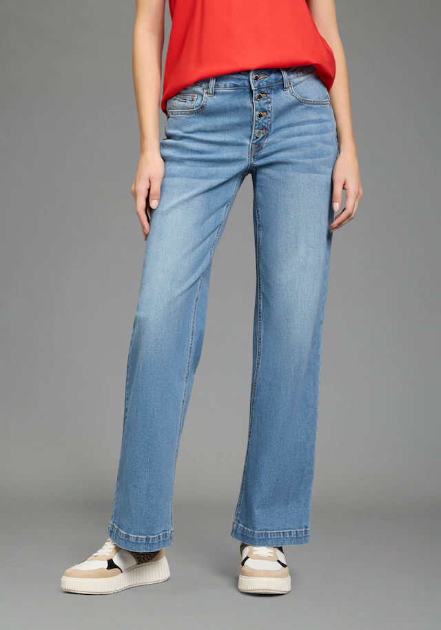 Bruno Banani Weite Jeans mit Elasthan-Anteil, aus Baumwollmaterial
