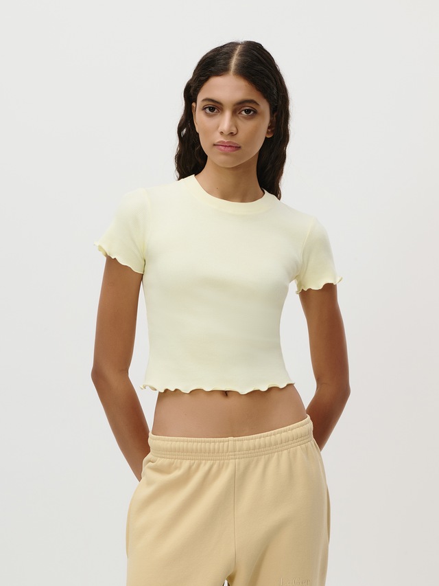 LeGer T-Shirt »Teresa, LeGer by Lena Gercke« mit Rippstruktur, kurze Form, slim fit
