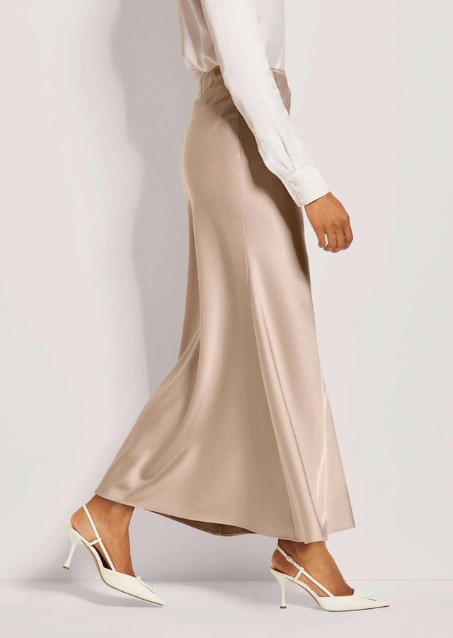 MADELEINE Midirock »Satinrock Eleganter Maxirock für festliche Anlässe« Langer Satinrock in A-Linie