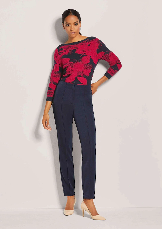 MADELEINE Stoffhose »Schlupfhose Slim Fit Stretchhose mit Biesen« abgesteppte Biese