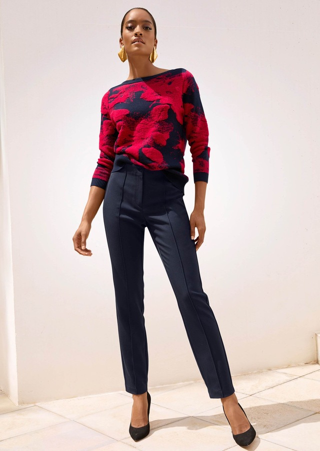 MADELEINE Stoffhose »Schlupfhose Slim Fit Stretchhose mit Biesen« abgesteppte Biese